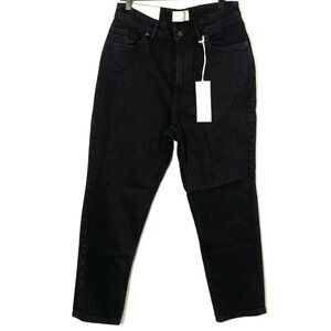 NWT Everlane Women's Size 29 Black High Rise The Curvy Cheeky Straight Jeans